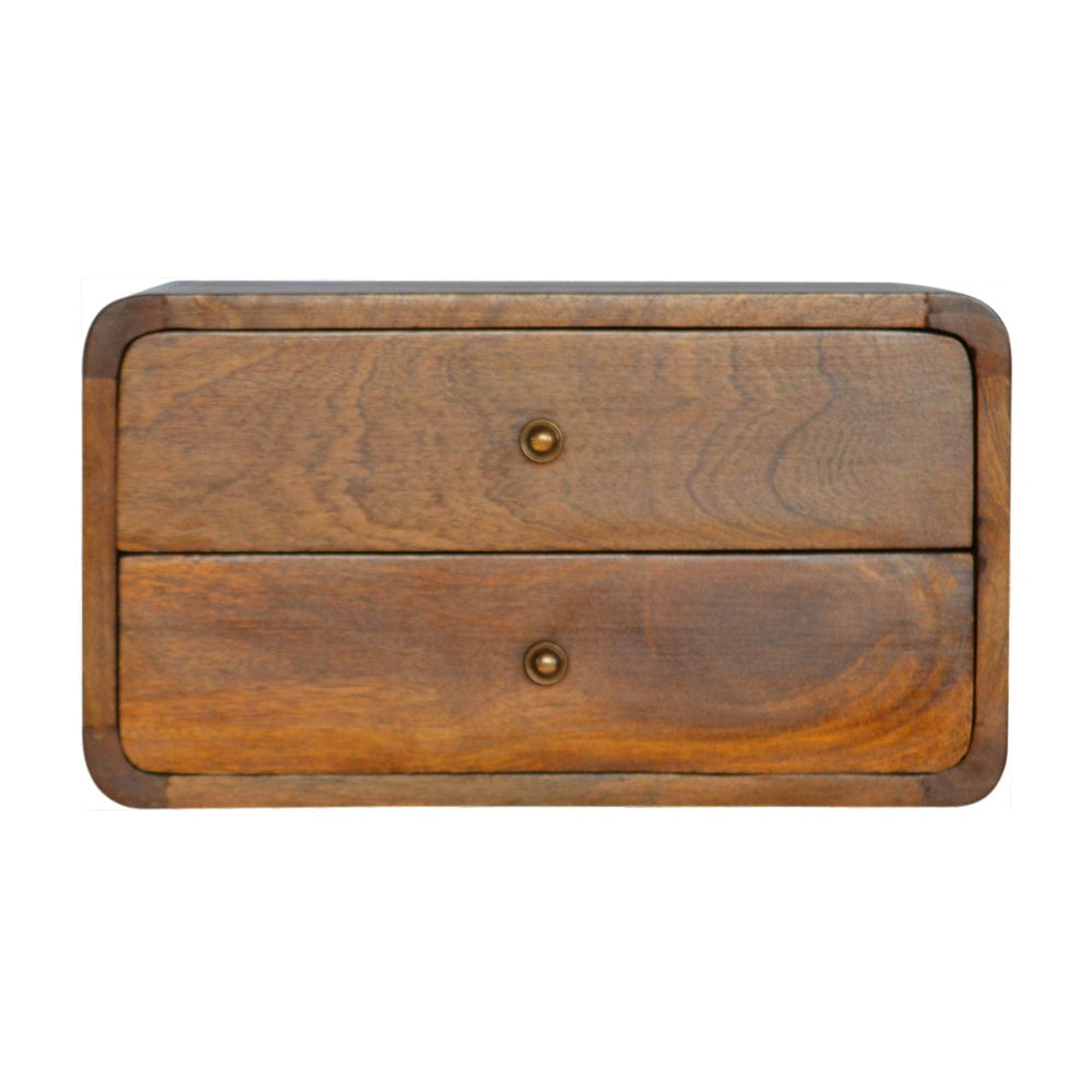 Floating Curved Chestnut Bedside - Artisan Furniture