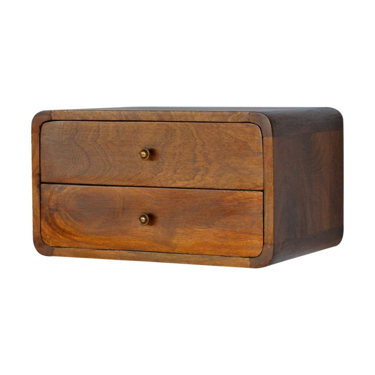 Floating Curved Chestnut Bedside - Artisan Furniture - Flyclothing LLC