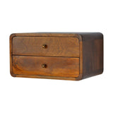Floating Curved Chestnut Bedside - Artisan Furniture - Flyclothing LLC
