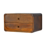Floating Curved Chestnut Bedside - Artisan Furniture
