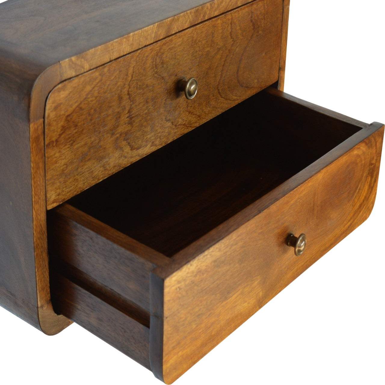 Floating Curved Chestnut Bedside - Artisan Furniture - Flyclothing LLC