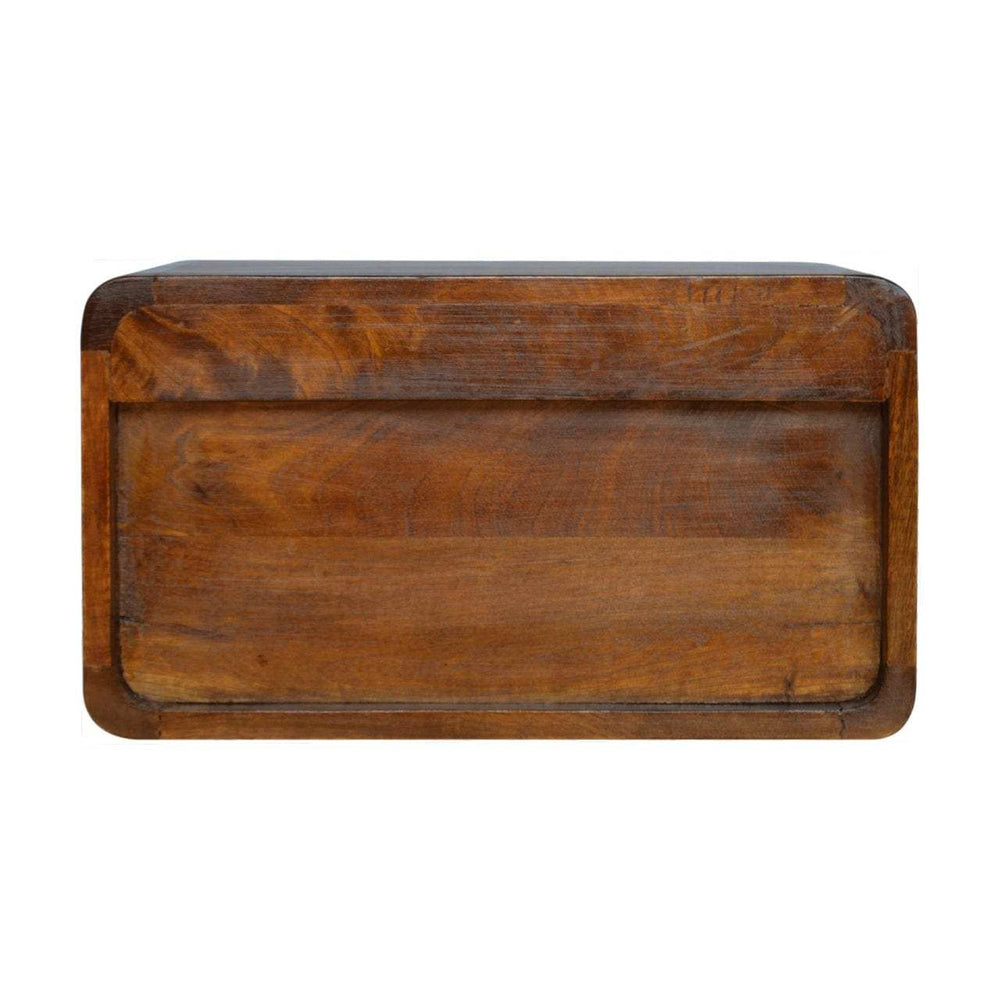 Floating Curved Chestnut Bedside - Artisan Furniture - Flyclothing LLC