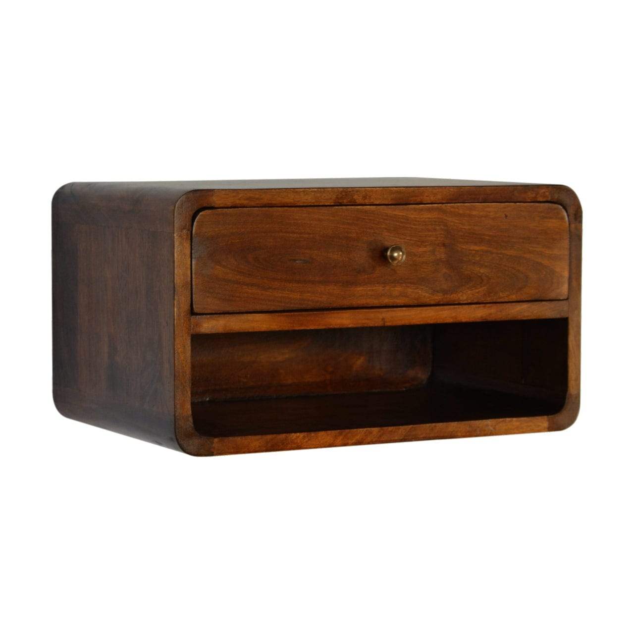 Chestnut Curve Floating Bedside - Artisan Furniture - Flyclothing LLC