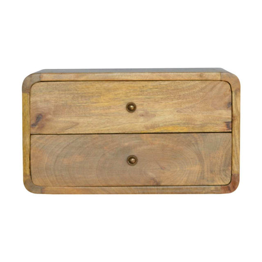 Oak-ish 2 Drawer Floating Bedside - Artisan Furniture - Flyclothing LLC