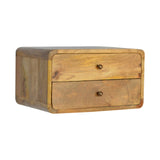Oak-ish 2 Drawer Floating Bedside - Artisan Furniture