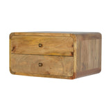 Oak-ish 2 Drawer Floating Bedside - Artisan Furniture