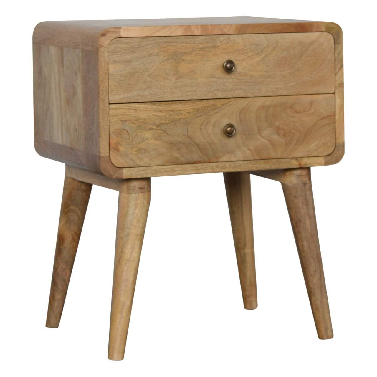Curved Oak-ish Bedside - Artisan Furniture - Flyclothing LLC