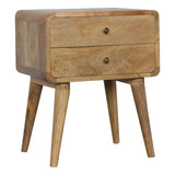 Curved Oak-ish Bedside - Artisan Furniture
