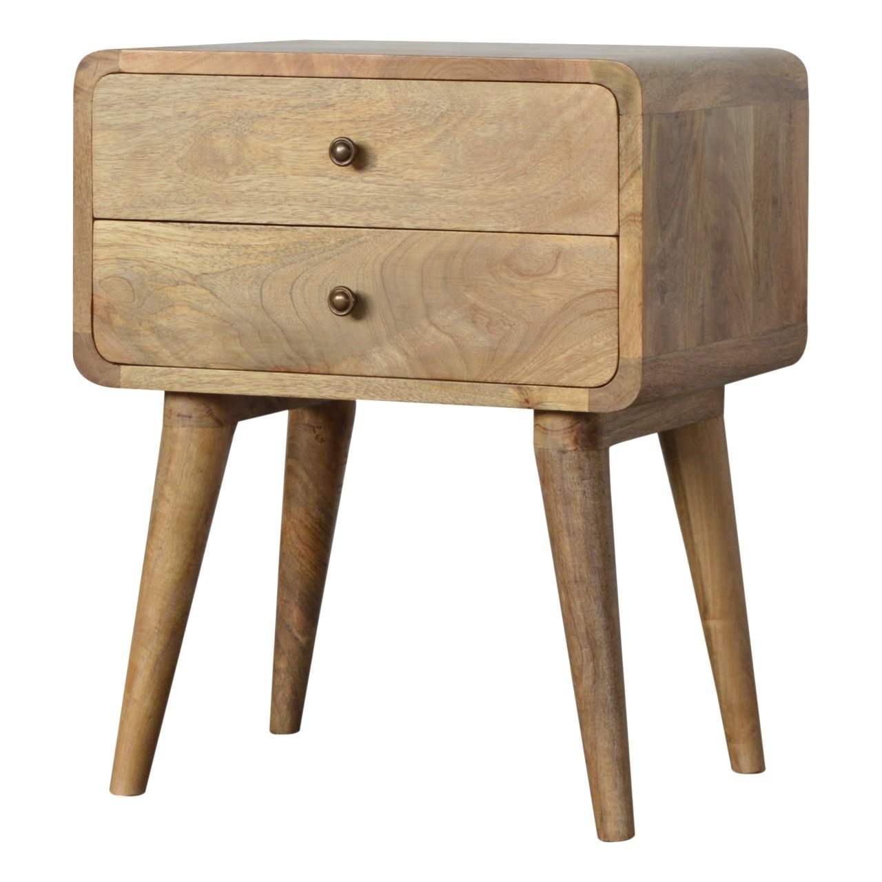 Curved Oak-ish Bedside - Artisan Furniture - Flyclothing LLC