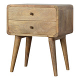 Curved Oak-ish Bedside - Artisan Furniture