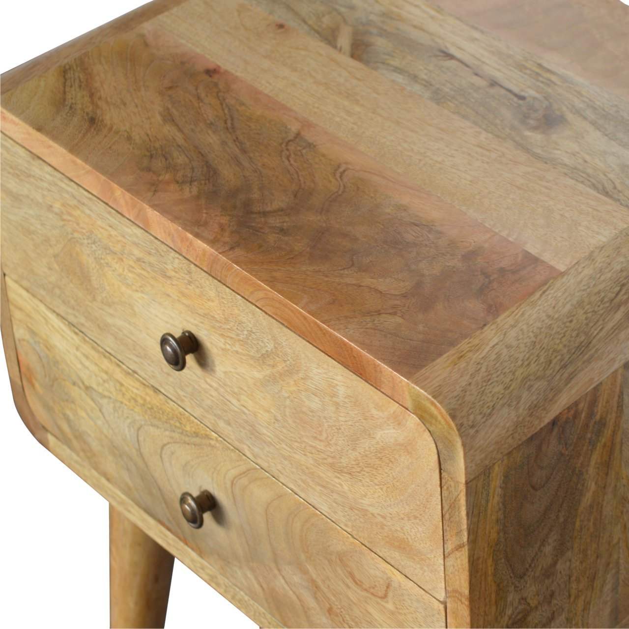 Curved Oak-ish Bedside - Artisan Furniture - Flyclothing LLC