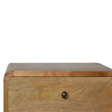 Curved Oak-ish Bedside - Artisan Furniture