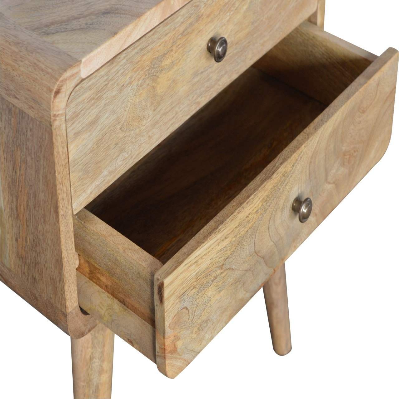 Curved Oak-ish Bedside - Artisan Furniture - Flyclothing LLC