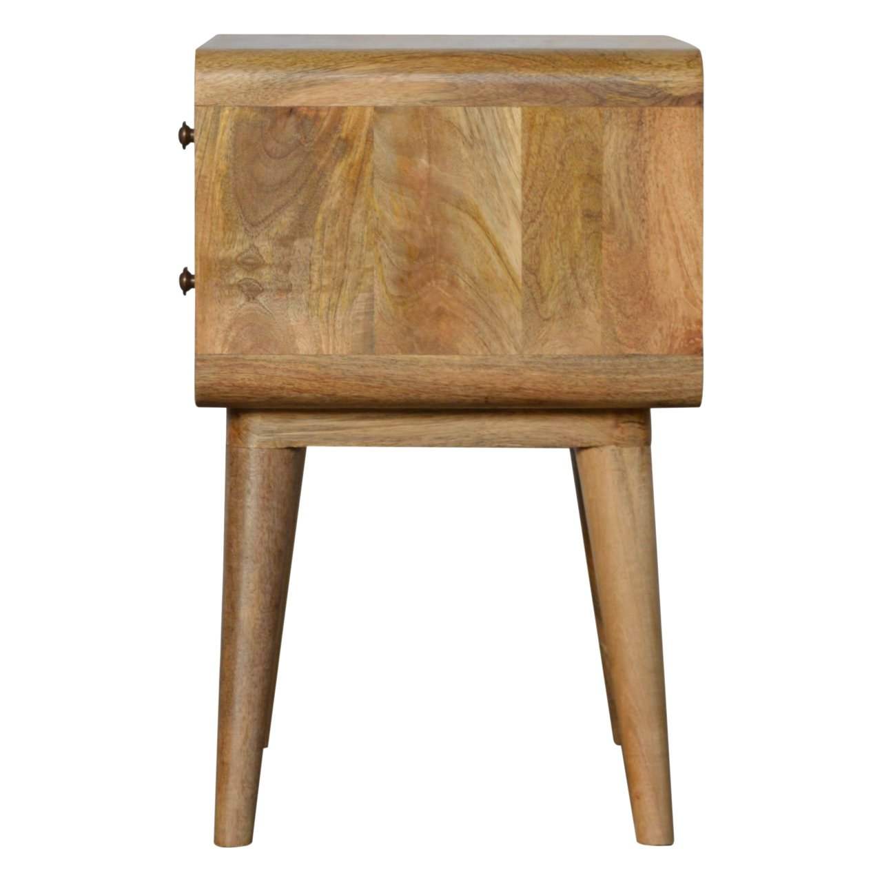 Curved Oak-ish Bedside - Artisan Furniture - Flyclothing LLC