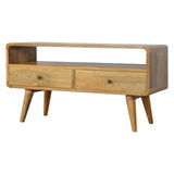 Curved Oak-ish Media Unit - Artisan Furniture