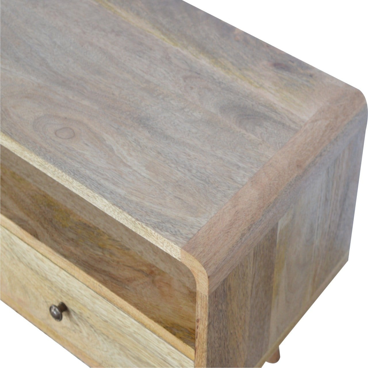 Curved Oak-ish Media Unit - Artisan Furniture