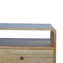 Curved Oak-ish Media Unit - Artisan Furniture