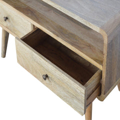 Curved Oak-ish Media Unit - Artisan Furniture
