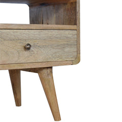 Curved Oak-ish Media Unit - Artisan Furniture