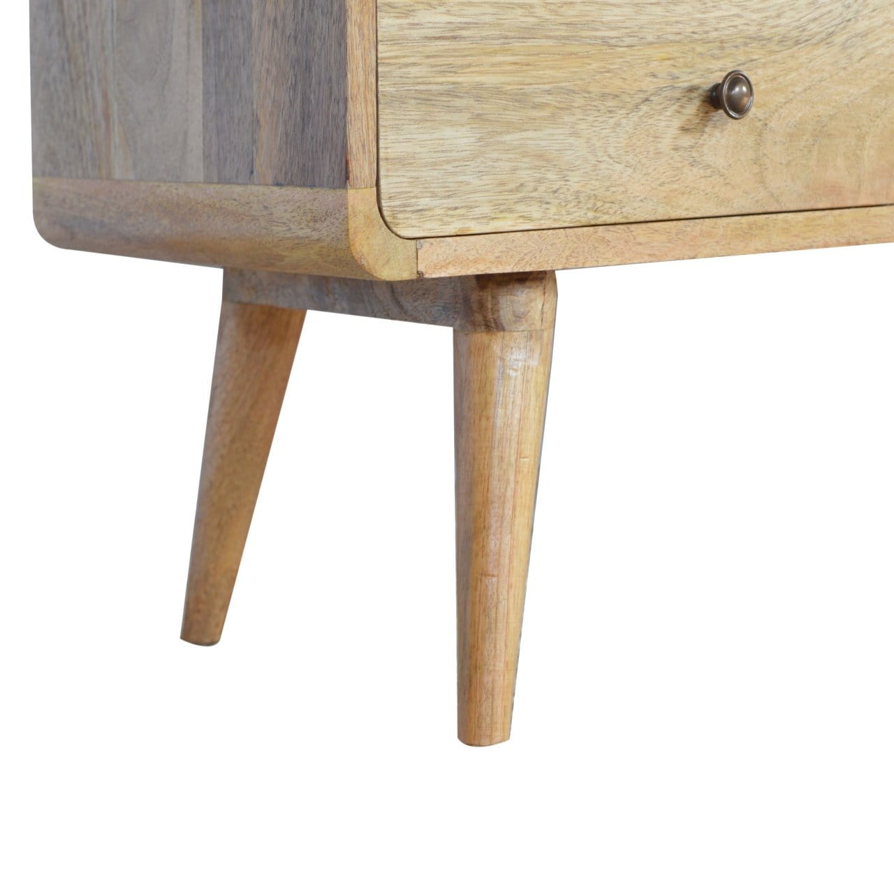 Curved Oak-ish Media Unit - Artisan Furniture