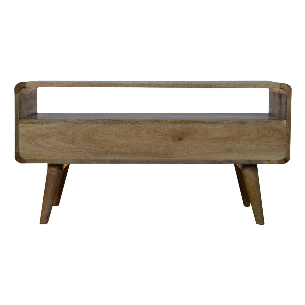 Curved Oak-ish Media Unit - Artisan Furniture