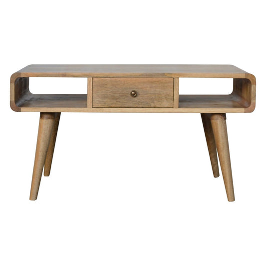 Curved Oak-ish Coffee Table - Artisan Furniture