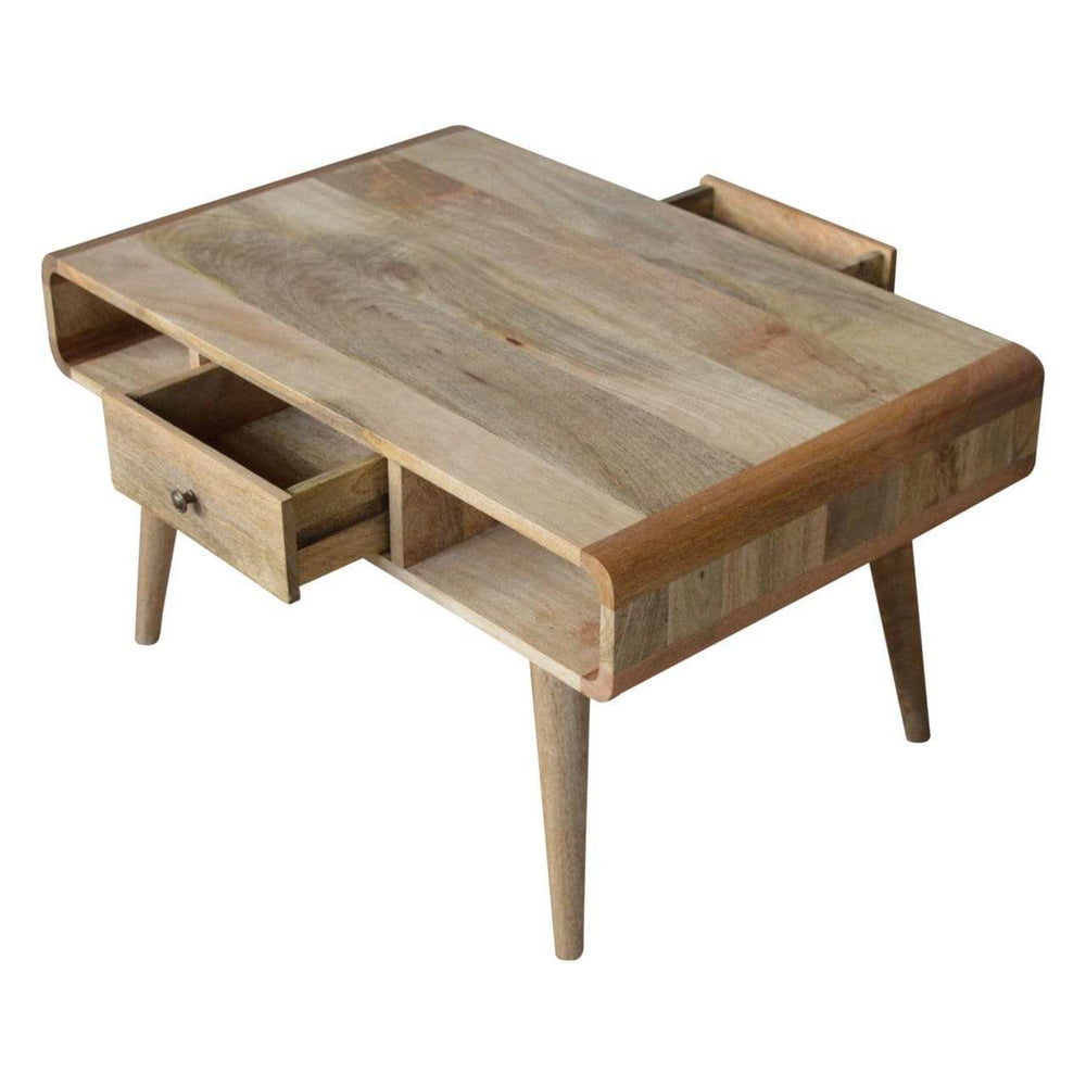 Curved Oak-ish Coffee Table - Artisan Furniture - Flyclothing LLC