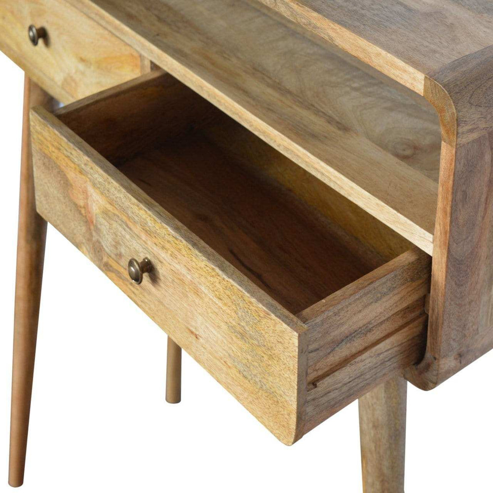 Curved Oak-ish Console Table - Artisan Furniture - Flyclothing LLC