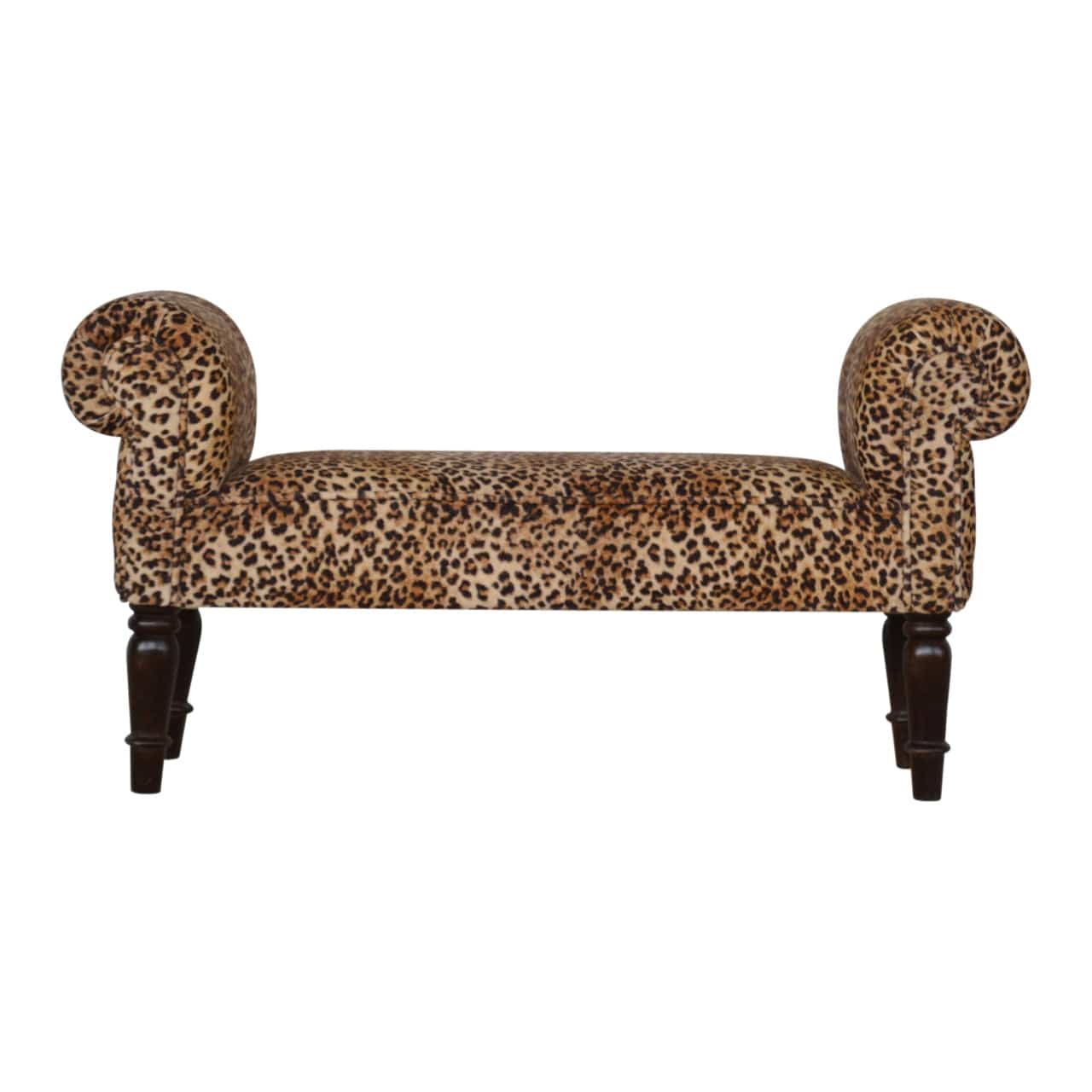 Leopard Print Velvet Bench - Artisan Furniture - Flyclothing LLC