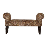Leopard Print Velvet Bench - Artisan Furniture