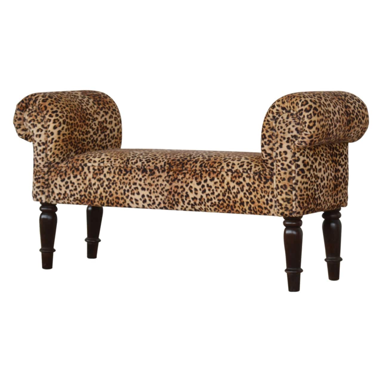 Leopard Print Velvet Bench - Artisan Furniture - Flyclothing LLC