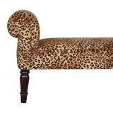 Leopard Print Velvet Bench - Artisan Furniture - Flyclothing LLC