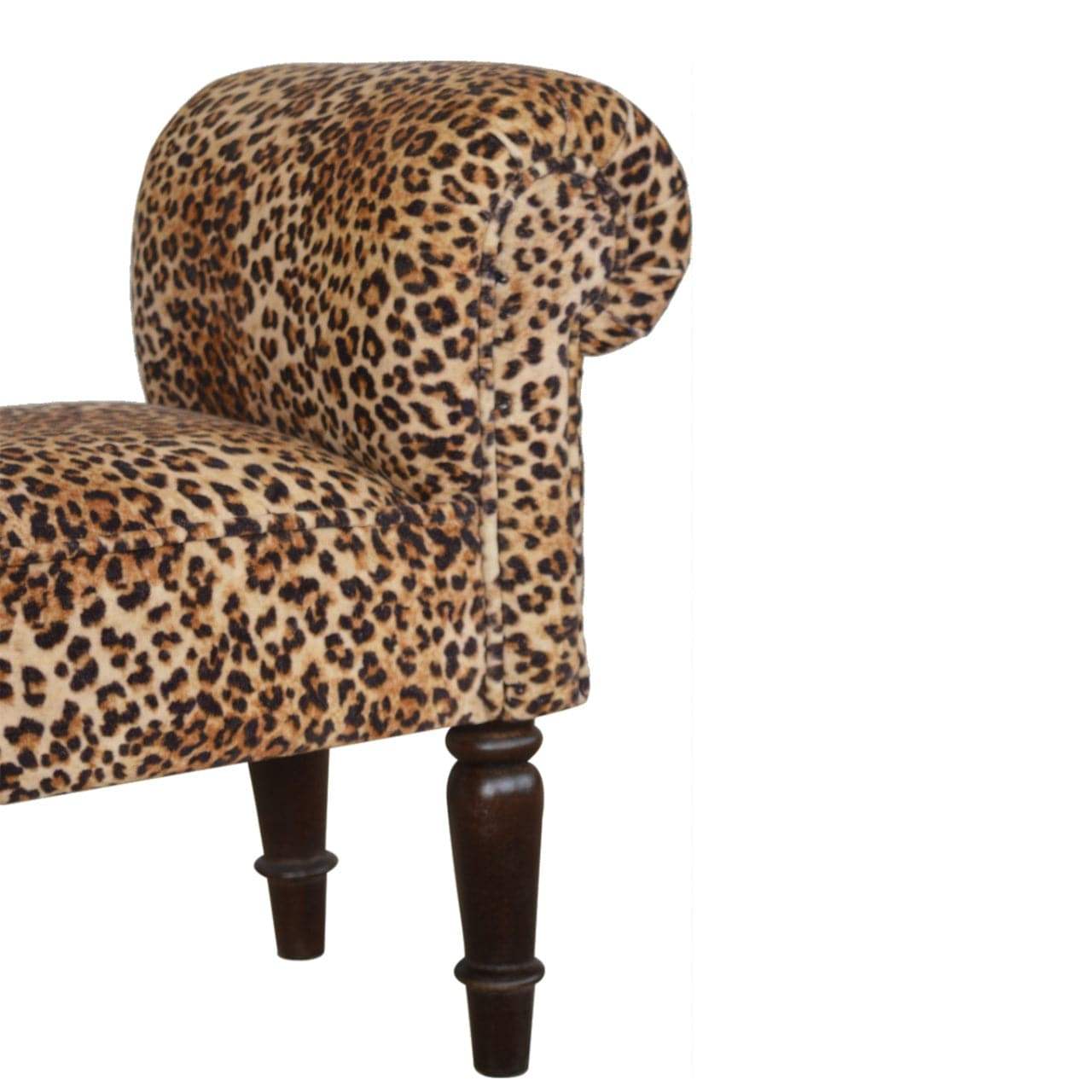 Leopard Print Velvet Bench - Artisan Furniture - Flyclothing LLC