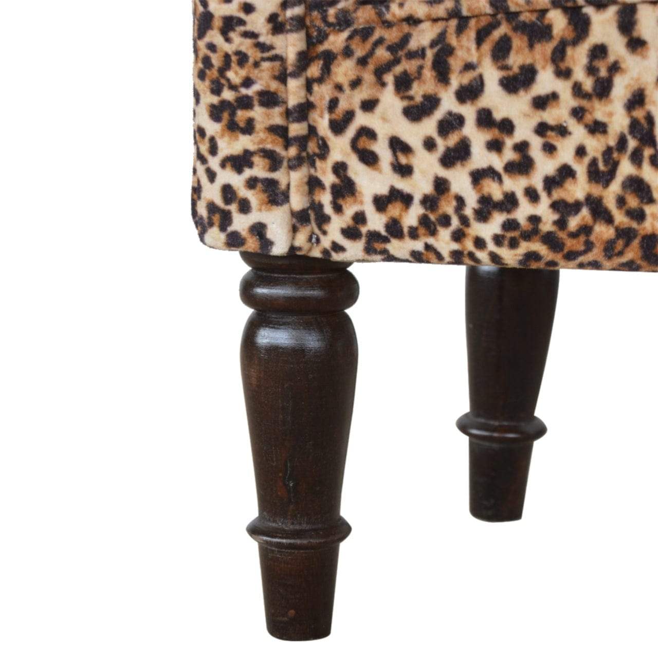 Leopard Print Velvet Bench - Artisan Furniture - Flyclothing LLC