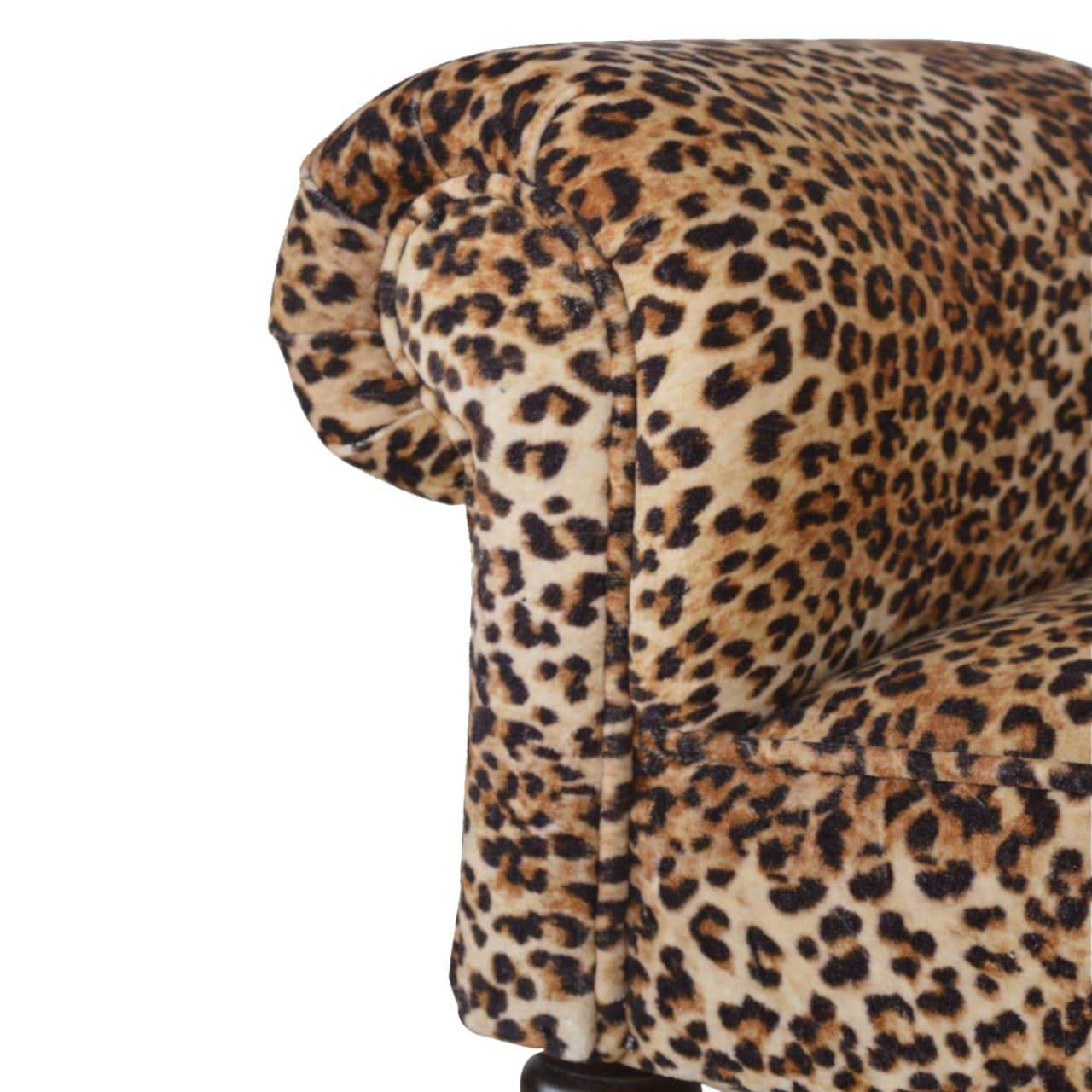 Leopard Print Velvet Bench - Artisan Furniture - Flyclothing LLC