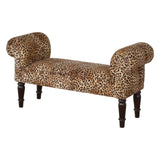 Leopard Print Velvet Bench - Artisan Furniture