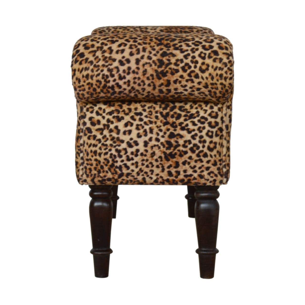 Leopard Print Velvet Bench - Artisan Furniture - Flyclothing LLC