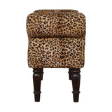 Leopard Print Velvet Bench - Artisan Furniture - Flyclothing LLC