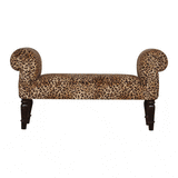 Leopard Print Velvet Bench - Artisan Furniture - Flyclothing LLC