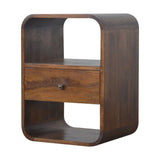 Chestnut Curved Edge Bedside - Artisan Furniture