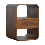 Chestnut Curved Edge Bedside - Artisan Furniture
