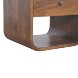 Chestnut Curved Edge Bedside - Artisan Furniture - Flyclothing LLC