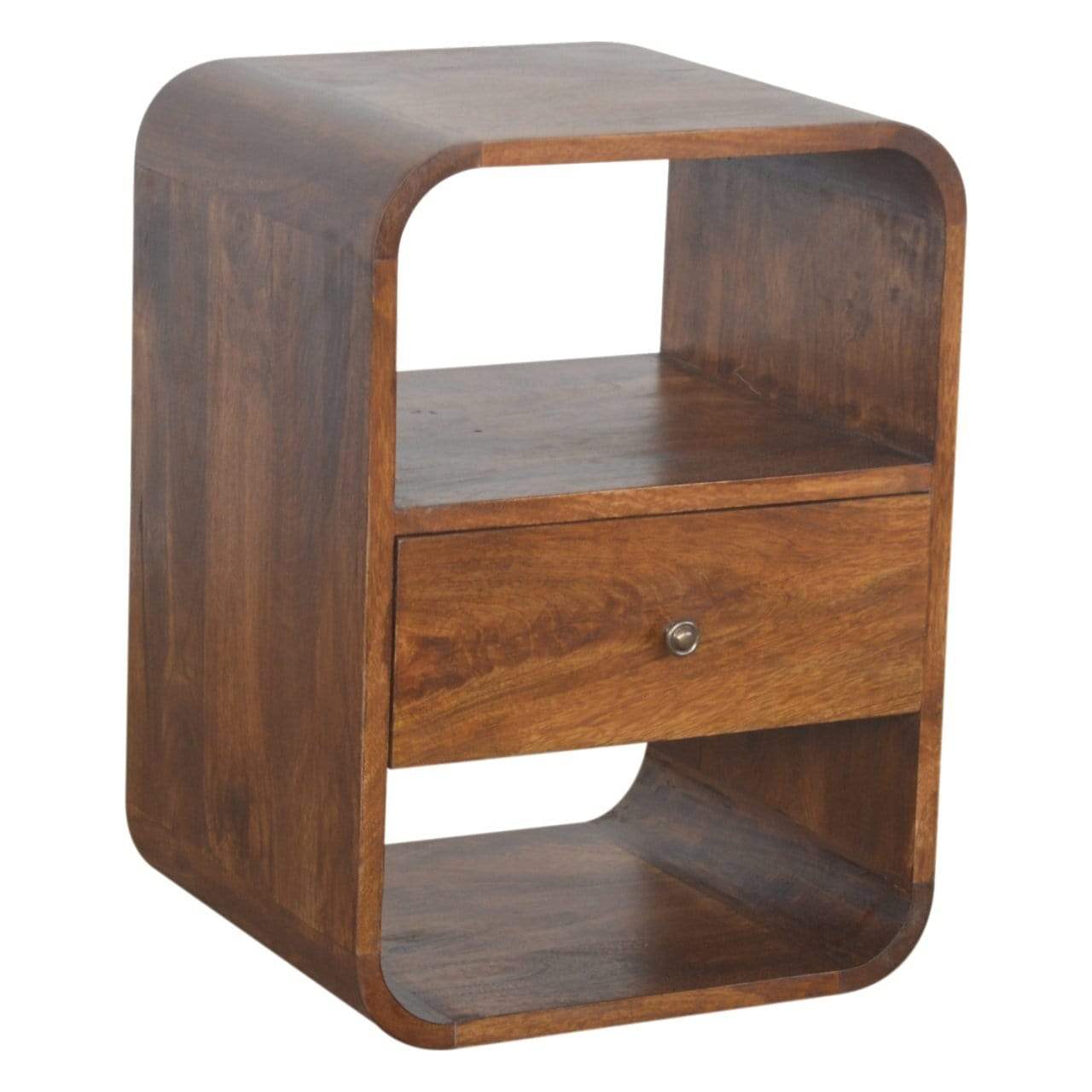 Chestnut Curved Edge Bedside - Artisan Furniture - Flyclothing LLC