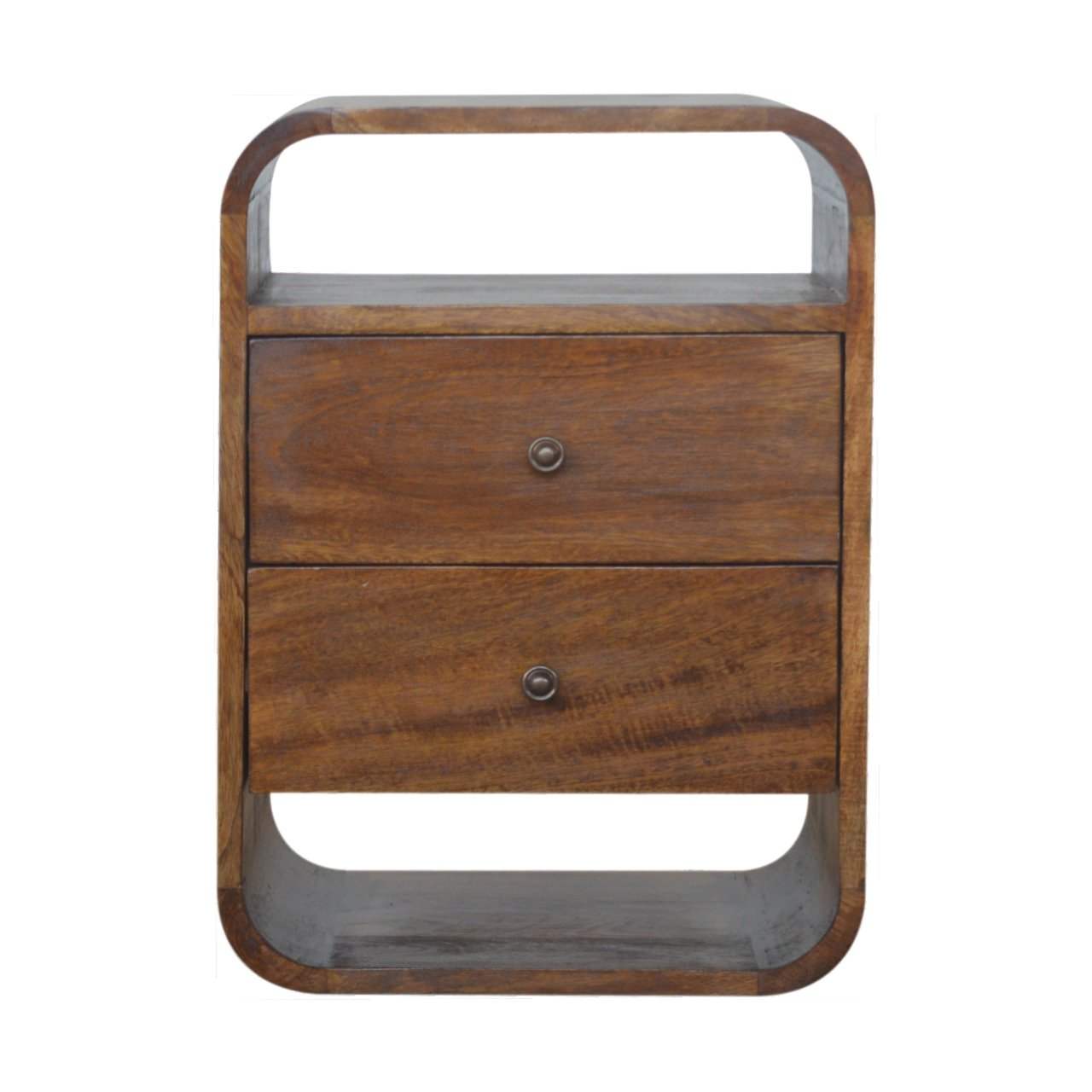 Artisan Chestnut Curve 2 Drawer Nightsand - Artisan Furniture - Flyclothing LLC