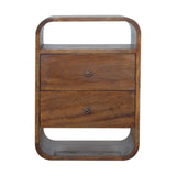 Artisan Chestnut Curve 2 Drawer Nightsand - Artisan Furniture - Flyclothing LLC