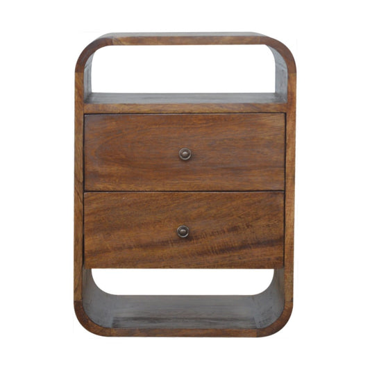 Artisan Chestnut Curve 2 Drawer Nightsand - Artisan Furniture