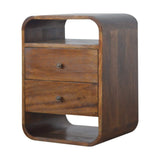 Artisan Chestnut Curve 2 Drawer Nightsand - Artisan Furniture - Flyclothing LLC