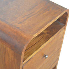 Artisan Chestnut Curve 2 Drawer Nightsand - Artisan Furniture