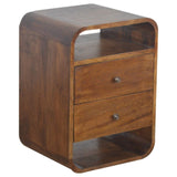 Artisan Chestnut Curve 2 Drawer Nightsand - Artisan Furniture - Flyclothing LLC