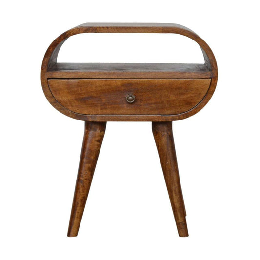 Chestnut Circular Open Bedside - Artisan Furniture - Flyclothing LLC
